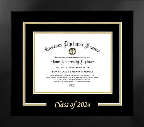 Campus Images Class of 2024 Single Mat 9w x 7h Gold Embossed Diploma Frame New