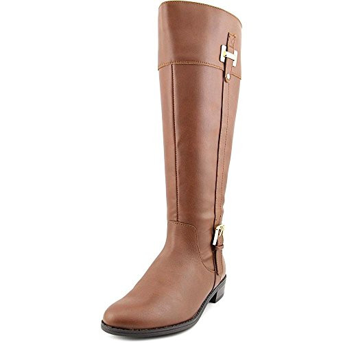 KAREN SCOTT WOMENS DELIEE2 LEATHER ALMOND TOE KNEE HIGH, SIZE WOMEN 6.5, COGNAC