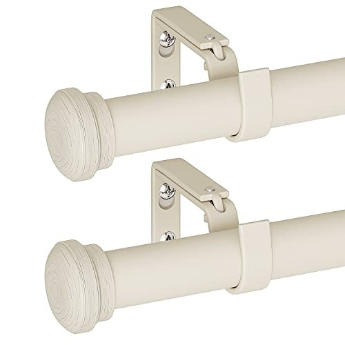 Oneach 2 pack 1 inch Curtain Rod for Windows 48 to 84 inch Adjustable B0B7B2FY4R New