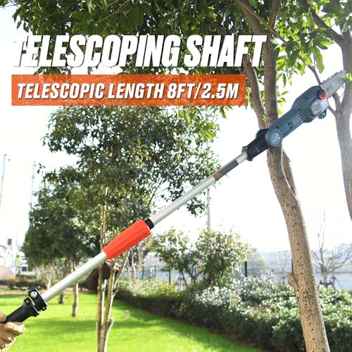 SENIX 20V CORDLESS POLE SAW, 8-INCH ARTICULATING HEAD, TELESCOPE - TEAL/BLACK