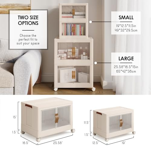 STORAGEBUD 4 Tier Large Stackable Storage Bins with Lids Open Front B0DWY32DPF New