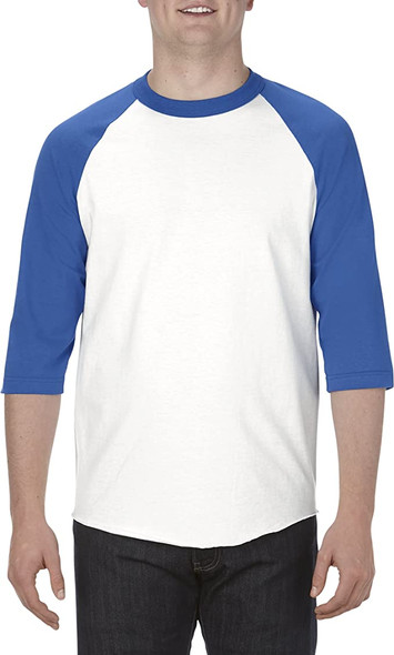 Alstyle Classic Raglan 3/4 Sleeve T-Shirt 1334 New