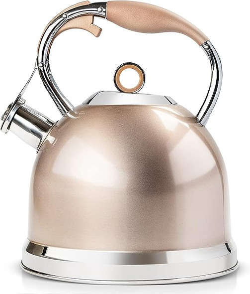 HIHUOS 3.17Qt Stainless Steel Tea Kettle for Stovetop - Champagne