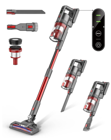 Fykee Cordless PRO K-21B Pro Lightweight Stick Vacuum Cleaner Red