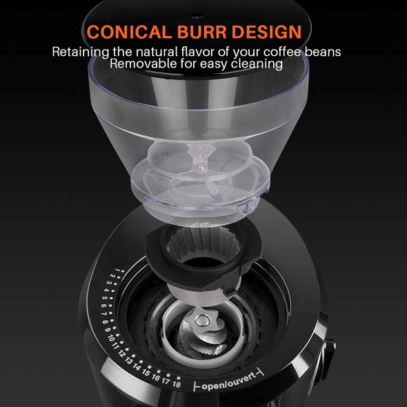 Secura Automatic Conical Burr Coffee Grinder CBG-018 - Black