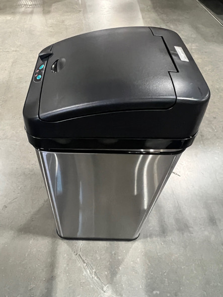 iTouchless 13 Gallon Sensor Trash Can DZT13P - Black/Stainless Steel