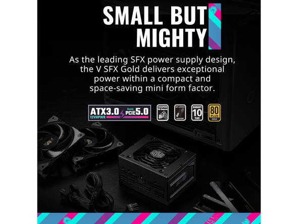 Cooler Master V850 SFX Gold ATX 3.0 Full Modular Small Form Factor Power Supply,