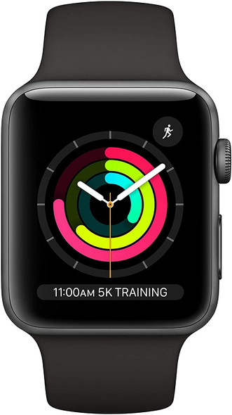 APPLE WATCH SERIES 3 GPS 42mm SPACE GRAY ALUMINUM - BLACK SPORT MQL12LL/A