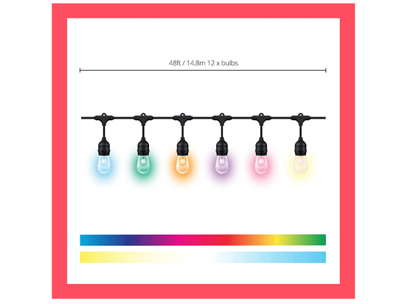 WiZ Connected 48ft/15M Outdoor WiFi Color String Lights, 16 Million Colors, WiZ Connected 48ft/15M Outdoor WiFi Color String Lights, 16 Million Colors,