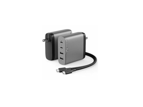 Alogic WCG4X100SGR-US 4X100 Rapid Power 4 Port 100W GaN Wall Charger - Space