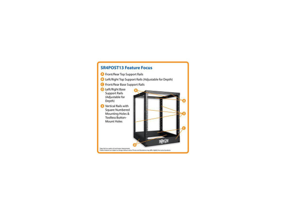Tripp Lite SR4POST13 13U 4-Post SmartRack Open Frame Rack - Organize and Secure