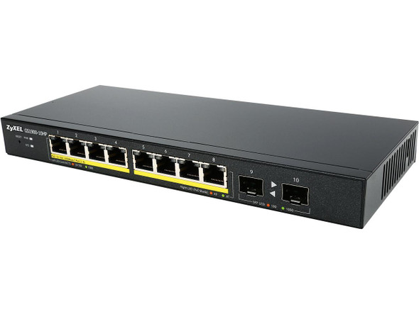 ZyXEL 8-Port Gigabit Smart Managed PoE Switch, 8 PoE+ Ports at 77W with 2 SFP ZyXEL 8-Port Gigabit Smart Managed PoE Switch, 8 PoE+ Ports at 77W with 2 SFP