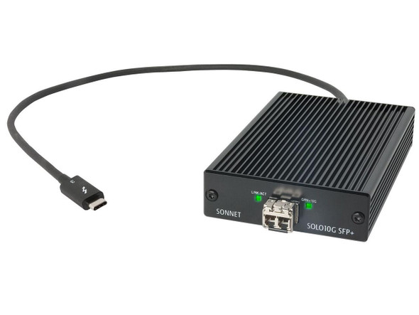Solo10G SFP+ 10 Gigabit Ethernet Thunderbolt 3 Adapter with Short-Range SFP+