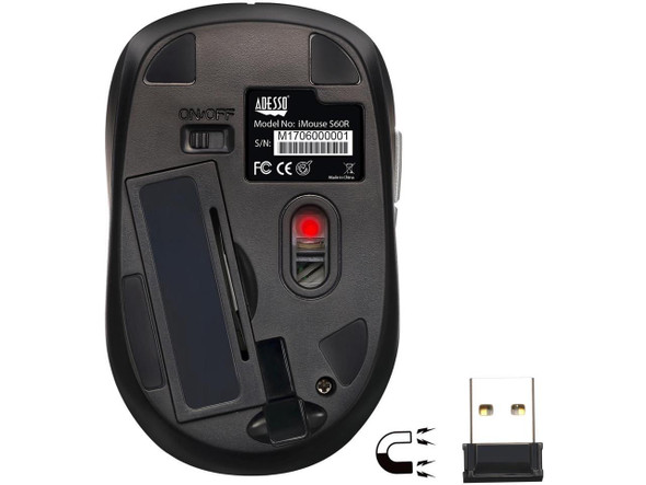 ADESSO iMouse S60R Red 6 Buttons Tilt Wheel USB RF Wireless Optical 1600 dpi