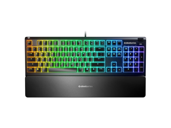 SteelSeries Apex 3 RGB Gaming Keyboard – 10-Zone RGB Illumination – IP32 Water