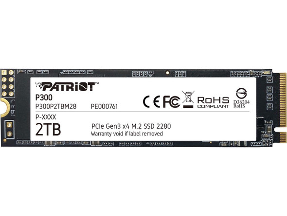 Patriot P300 M.2 2280 2TB PCIe Gen3 x4, NVMe 1.3 Internal Solid State Drive
