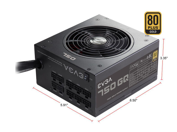 EVGA 750 GQ 210-GQ-0750-V1 80+ GOLD 750W Semi Modular EVGA ECO Mode Power Supply