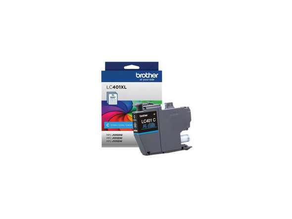 Brother LC401 Cyan High Yield Ink Cartridge Prints Up to 500 Pages (LC401XLCS)