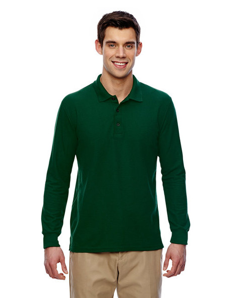 G729 Gildan Double Pique Long-Sleeve Polo New