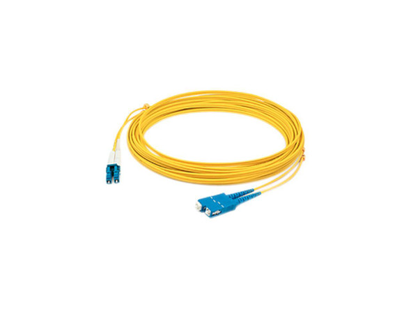 THIS IS A 9M LC (MALE) TO SC (MALE) YELLOW DUPLEX RISER-RATED FIBER PATCH CABLE.