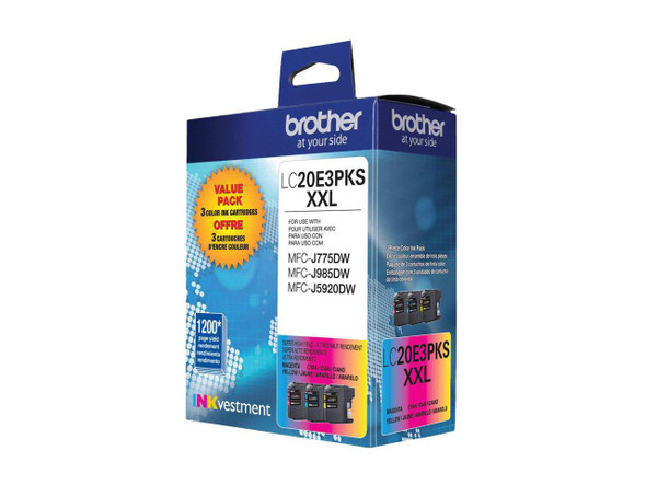 Brother INKvestment Cyan Magenta Yellow Original Ink Cartridge LC20E3PKS