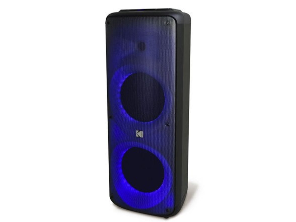 KODAK KD-PRPS1758 Tower Party Speaker Dual 10" Speakers & Karaoke Mic - BLACK