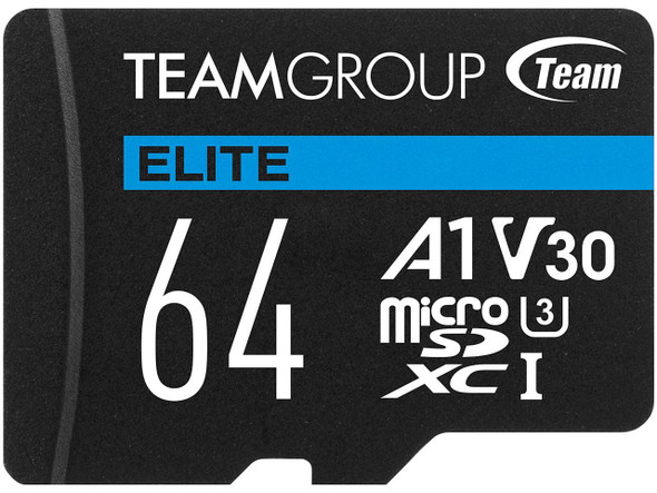 TEAMGROUP Elite A1 64GB Micro SDXC UHS-I U3 V30 A1 4K Read Speed up to