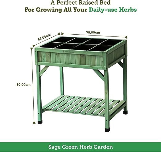 VegTrug Planter Including Herb Snips HGN6010SG - Sage Green