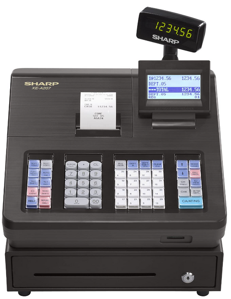 Sharp XEA207 Menu Based Control System Cash Register - Black