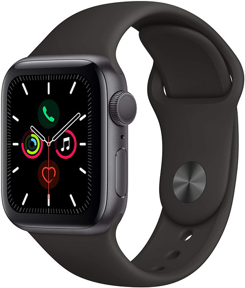 Apple Watch 5 GPS 44mm Space Gray Aluminum Case Black Sport Band MWVF2LL/A