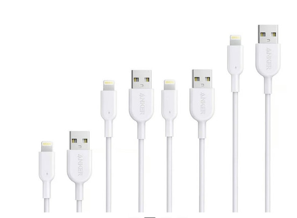 Anker PowerLine II USB-A to Light-ning Ultra Durable Cable 4-pack - White