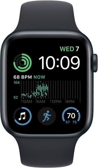 Apple Watch SE 2 GPS 44mm Aluminum Case Midnight Sport Band MNTG3LL/A - Midnight