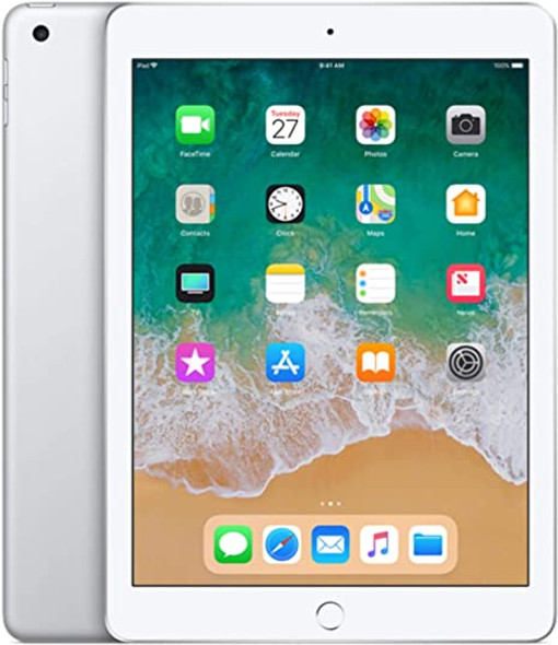 Apple 9.7" iPad 6th Gen 128GB Silver Wi-Fi MR7K2LL/A 2018 Model