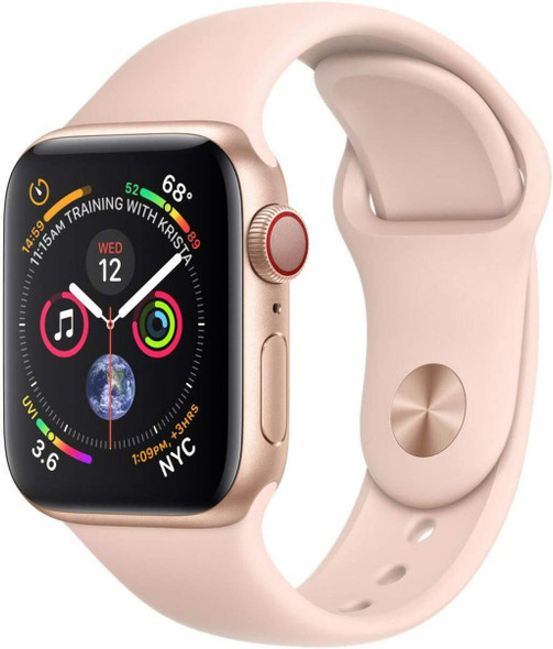Apple Watch 4 GPS Cellular 40mm Gold Aluminum Case with Pink Sport Band