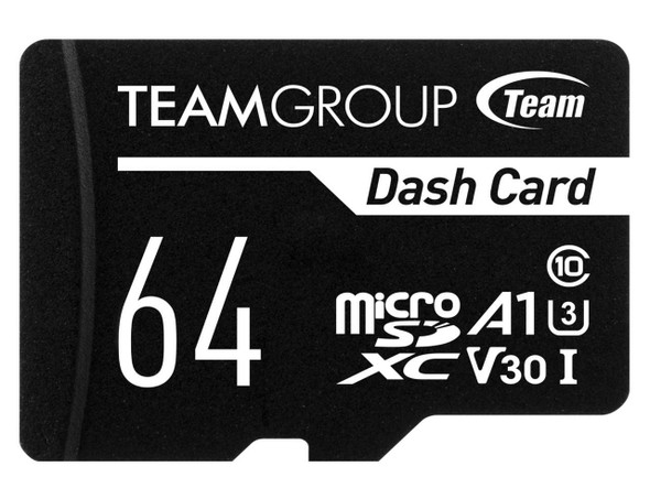 TEAMGROUP Dash Card 64GB for Dash Cam MicroSDXC UHS-I U1 High Compatibility