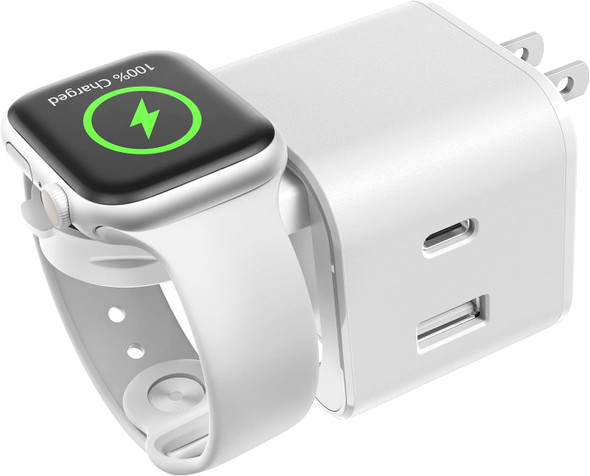BeaSaf 36W for Apple Charging Block with Built-in Watch Charger - White