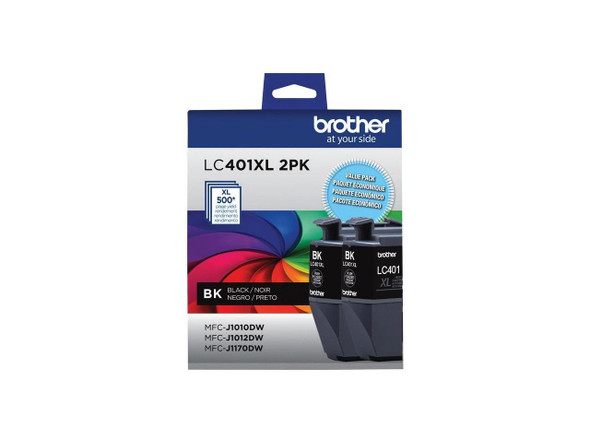 Brother LC401 Black High Yield Ink Cartridge 2/Pack (LC401XL2PKS)