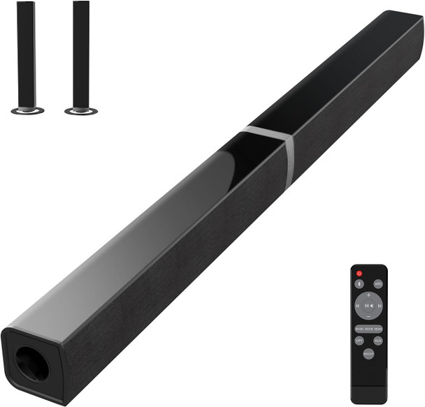 MZEIBO Sound Bars TV Split Home Theater Audio 50W 2.0 Channel KY2020D - BLACK