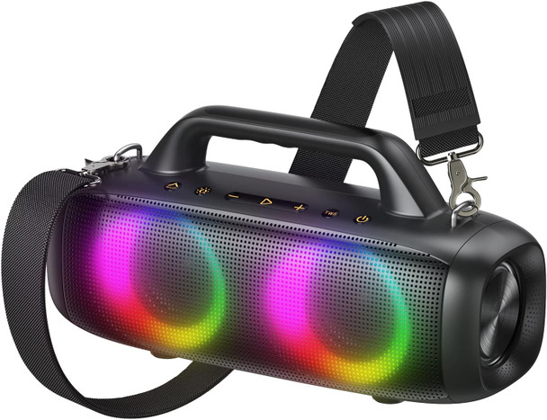 Uoudio 80W Portable Bluetooth Speakers IP67 Waterproof RGB - Black