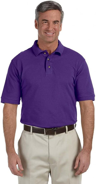 M200 Harriton Ringspun Cotton Pique Short Sleeve Polo M200 Team Purple L