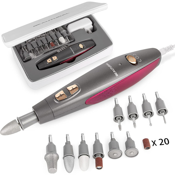 BEAUTURAL Professional Manicure and Pedicure Set Kit - GRAY