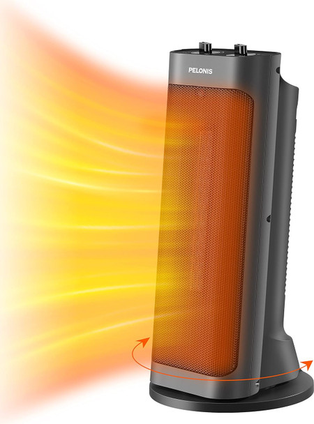 PELONIS 1500W Fast Heating Space Heater Programmable Thermostat PTH15A2BGB -Gray