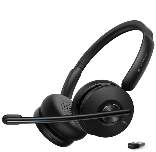 Anker PowerConf H500, Bluetooth Dual-Ear Headset with Microphone A3511011