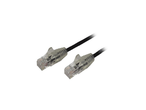 StarTech N6PAT10BKS Cat6 Ethernet Cable - 10 ft - Black - Slim - Snagless RJ45
