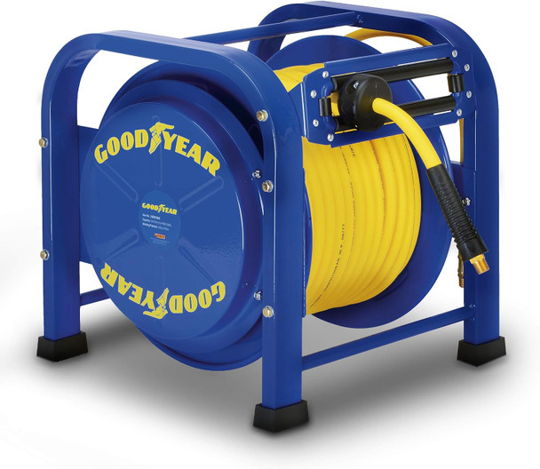 Goodyear Air Hose Reel Retractable 3/8" x 100 Feet 300Psi 20 Bar Spring Driven
