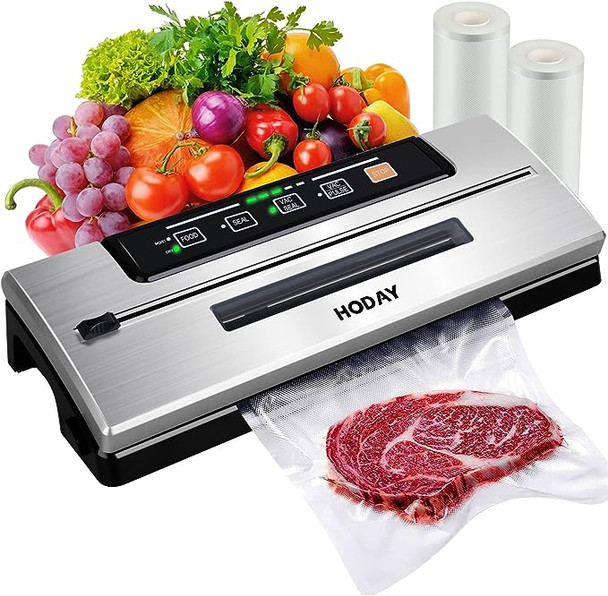 HODAY Vacuum Sealer Machine Food Sealer with Built-in Cutter VS2201 - SILVER