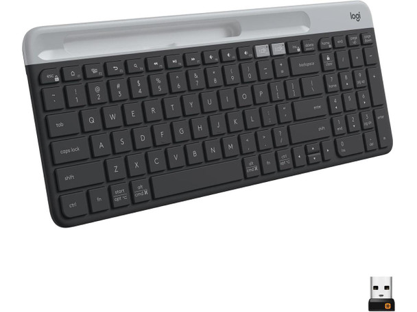 Logitech K585 Slim Wireless Keyboard, Bluetooth & 2.4GHz USB Receiver,