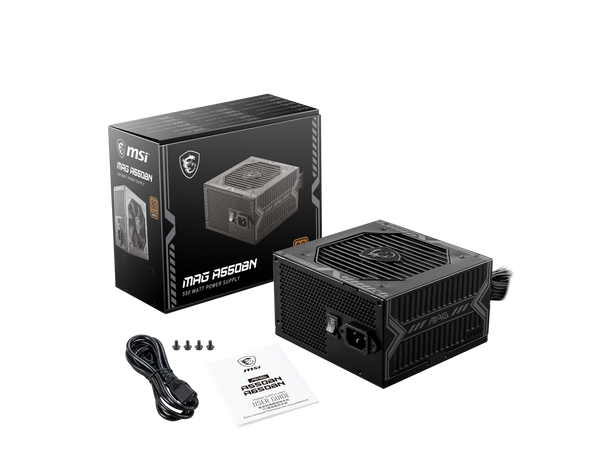 MSI MAG A550BN, Non-Modular Compact 550W Power Supply, 80+ Bronze, Low-Noise
