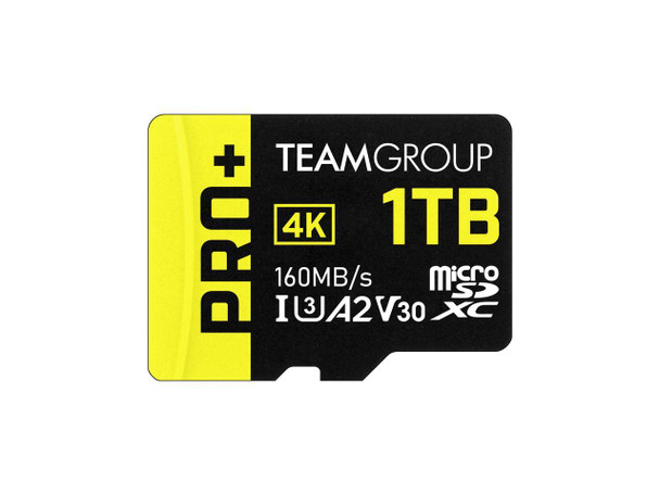 Team 1TB Pro+ microSDXC UHS-I/U3 Class 10 Memory Card with Adapter, compatible