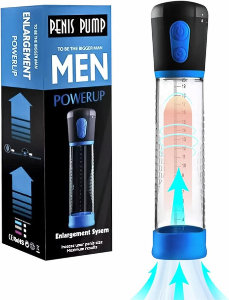 Electric Penis Vacuum Pump Automatic Penis Enlargement 3 Suction 8150 - BLUE